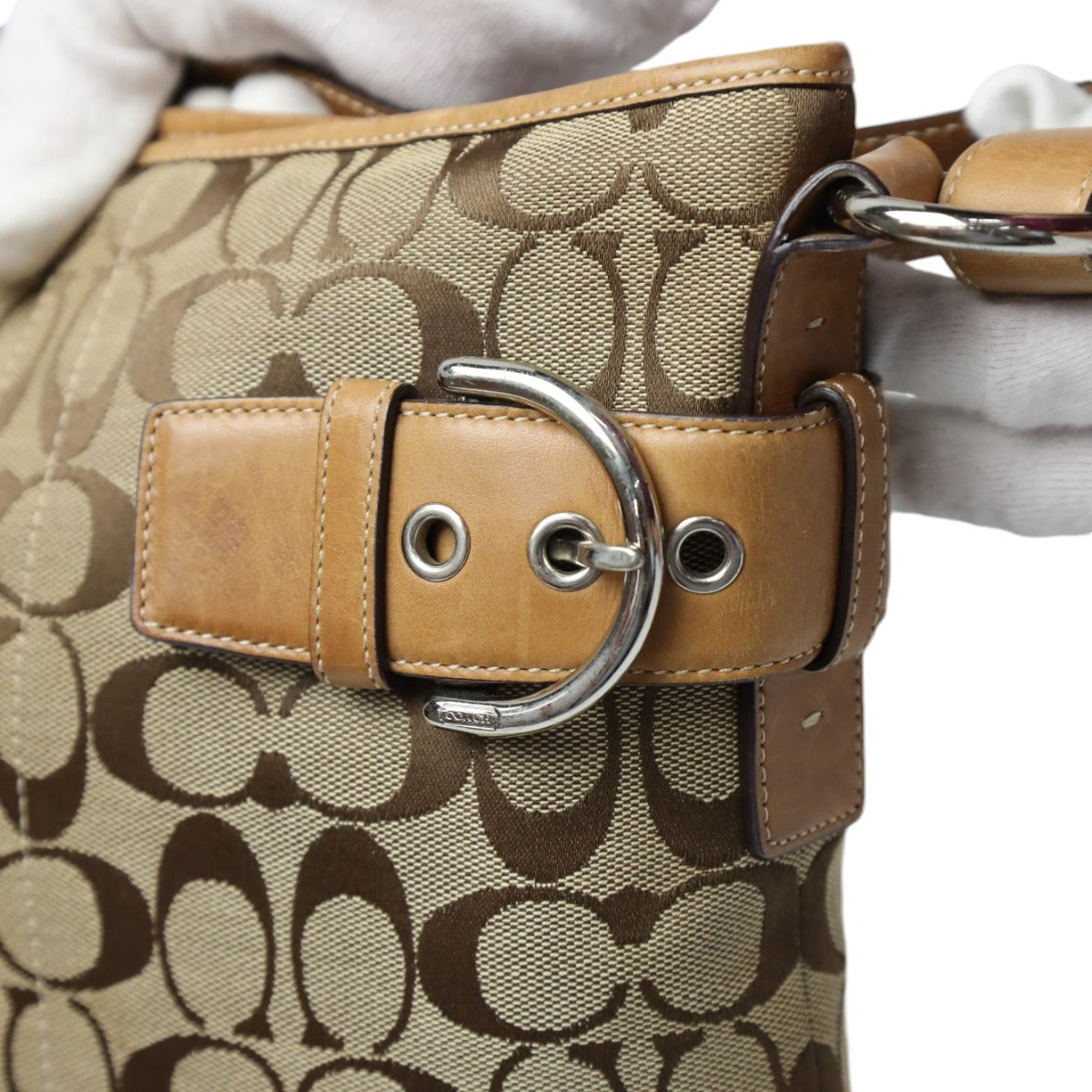 コーチ COACH ショルダーバッグ
斜めがけ キャンバス×レザー シグネチャー レザー 3574 キャメル 【SS】
【中古】