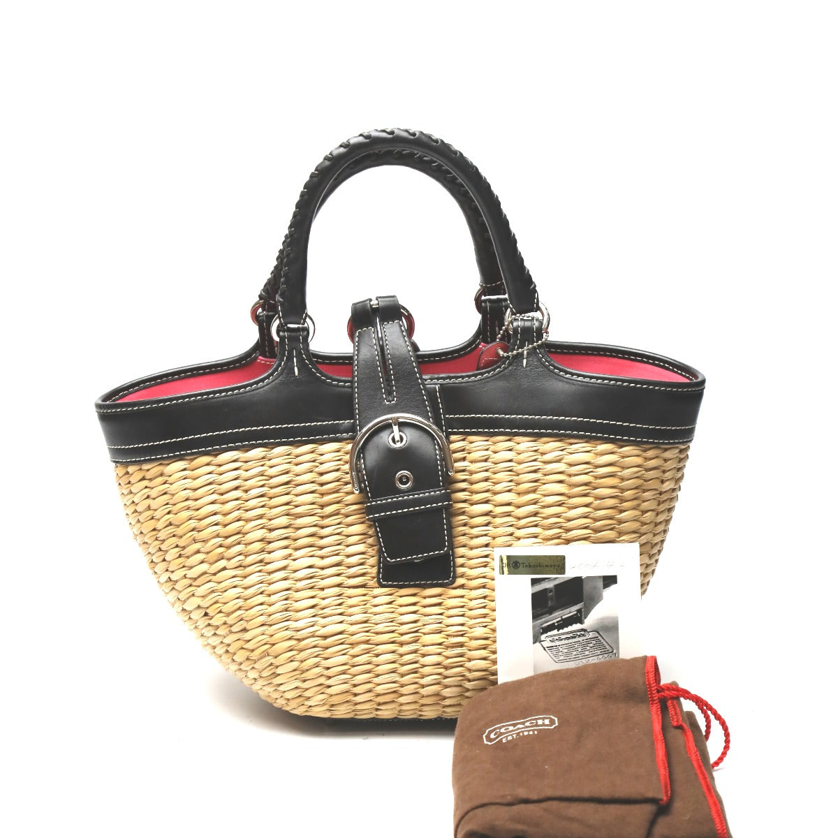 コーチ COACH ハンドバッグ
ストロー×レザー トートバッグ カゴバッグ 6271 ブラウン×ブラック 【SS】
【中古】