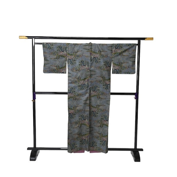 訪問着・付下
着物 和服 正絹 長着 大島 布 グリーン系 【H】
【中古】