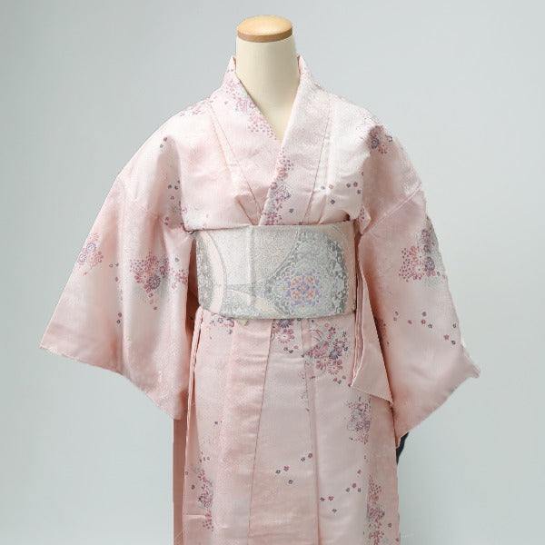 袋帯
プラチナ 入り 正絹 ピンク 【SS】
【中古】