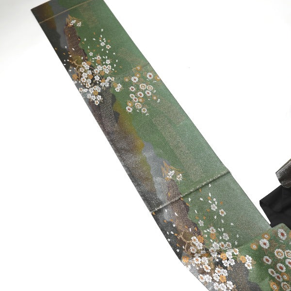 袋帯
袋帯 正絹 桜柄 シルク グリーン 【SS】
【中古】