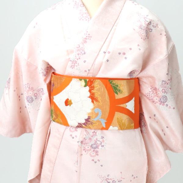 袋帯
袋帯 正絹 扇柄 オレンジ 【H】
【中古】