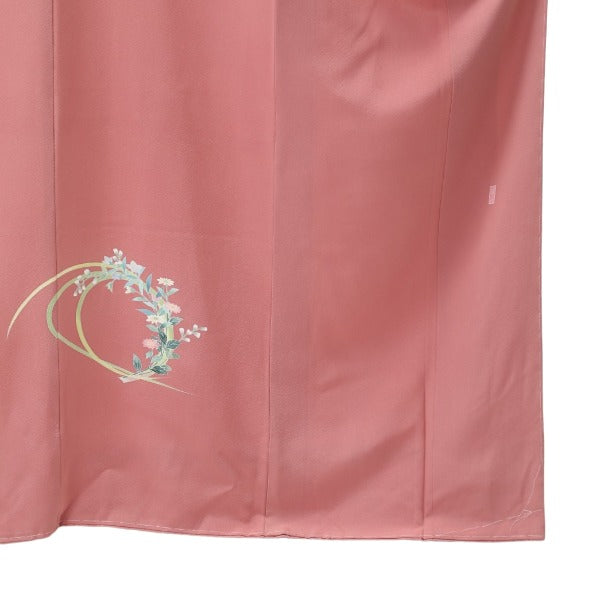 訪問着・付下
着物 和服 花 訪問着 一越 正絹 シルク ローズピンク 【H】
【中古】