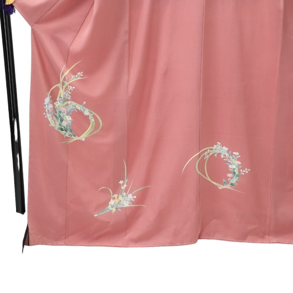 訪問着・付下
着物 和服 花 訪問着 一越 正絹 シルク ローズピンク 【H】
【中古】