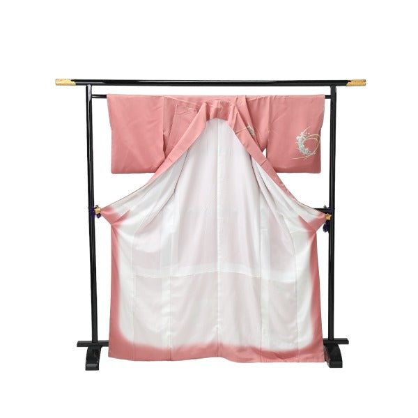 訪問着・付下
着物 和服 花 訪問着 一越 正絹 シルク ローズピンク 【H】
【中古】
