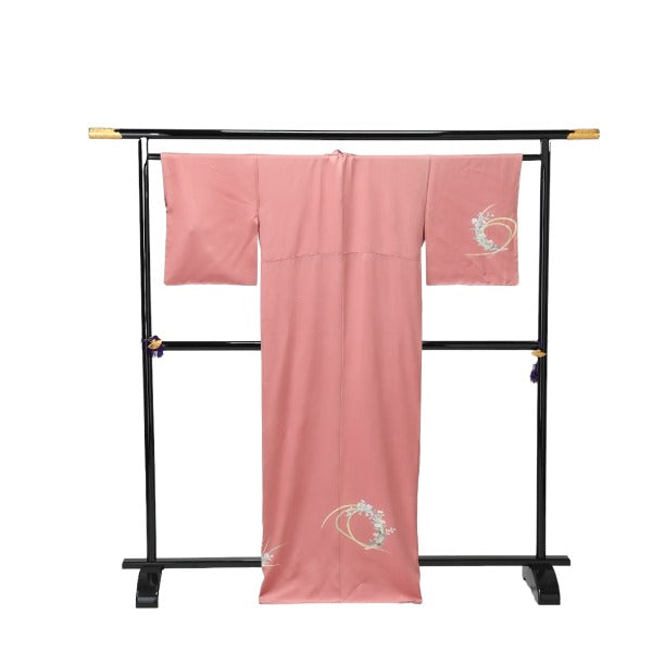訪問着・付下
着物 和服 花 訪問着 一越 正絹 シルク ローズピンク 【H】
【中古】
