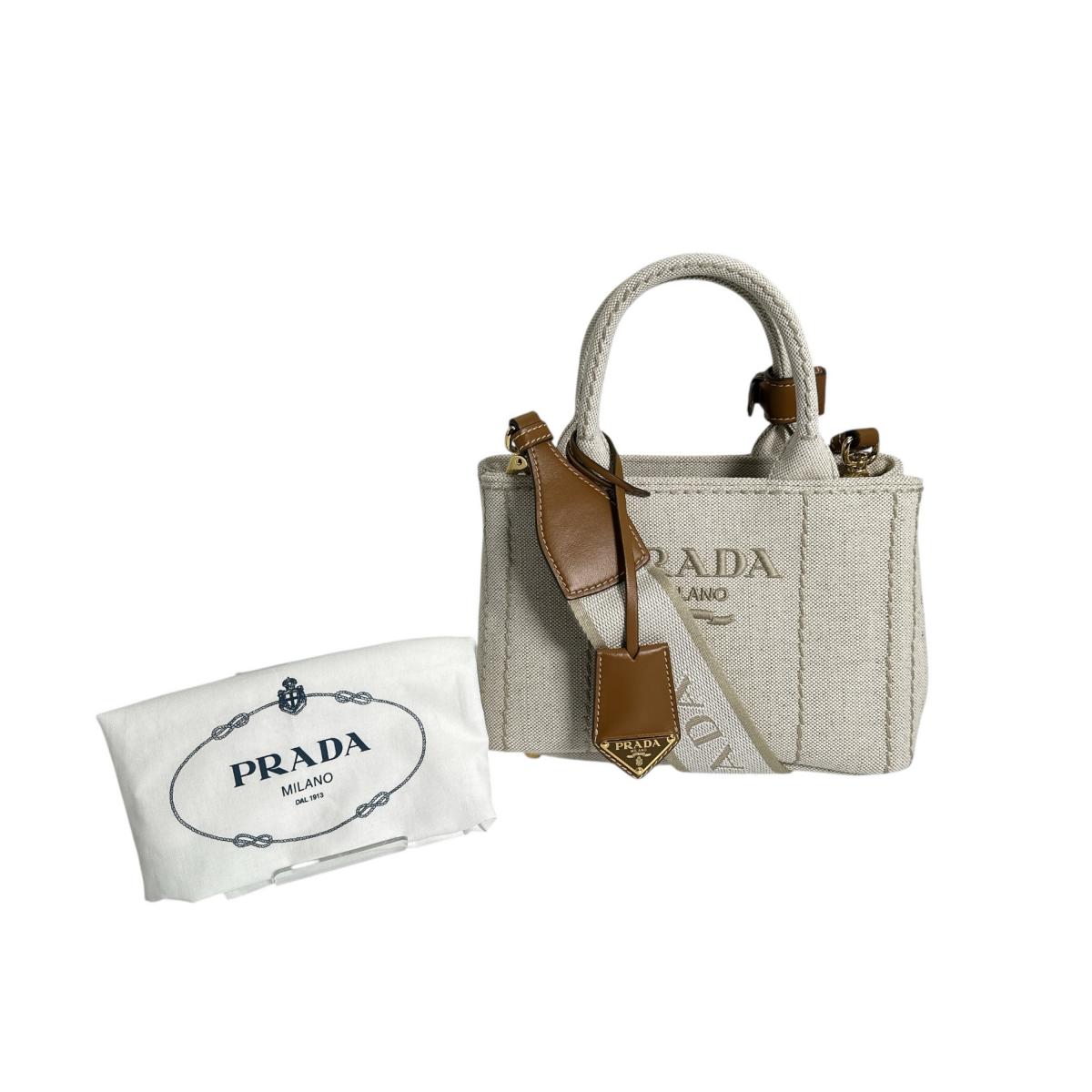 プラダ PRADA ハンドバッグ
2wayバッグ コットン 1BA038 ベージュ 【SS】
【中古】