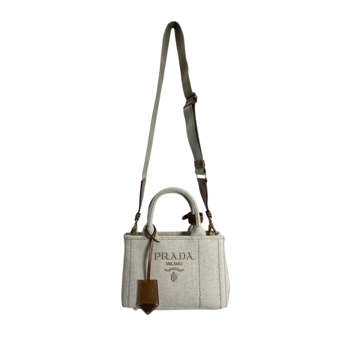 プラダ PRADA ハンドバッグ
2wayバッグ コットン 1BA038 ベージュ 【SS】
【中古】