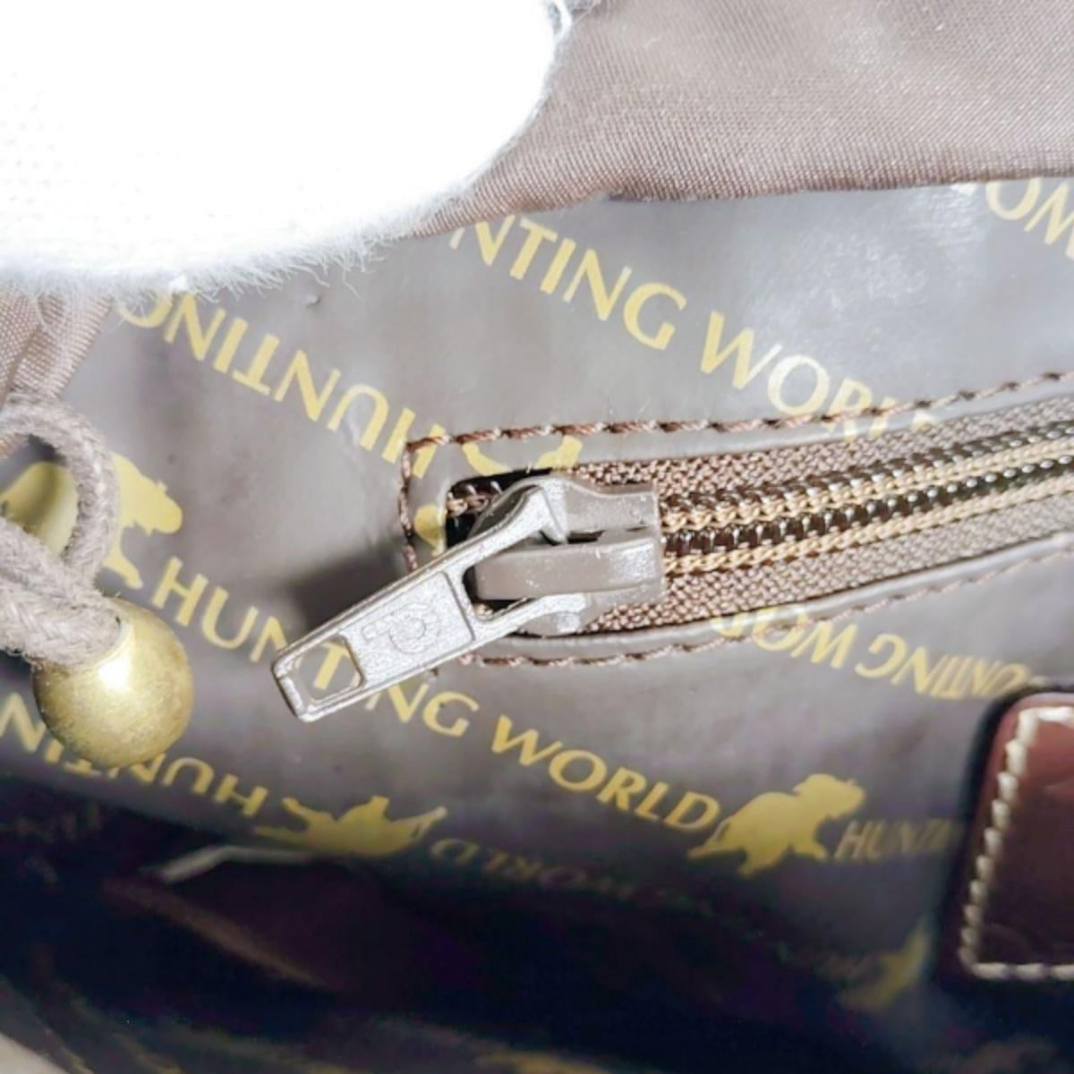 ハンティングワールド HUNTING WORLD ハンドバッグ
トートバッグ 巾着開閉式 ミニトート キャンバス グリーン×ブラウン 【SS】
【中古】