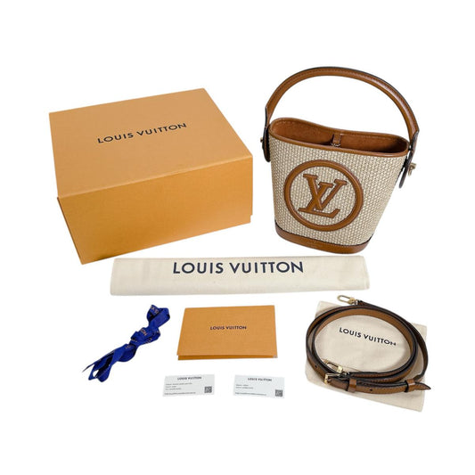 ルイヴィトン LOUIS VUITTON ハンドバッグ
 ハンドバッグ プティ・バケット レザー M59962 ブラウン LV
 【SS】
 【中古】