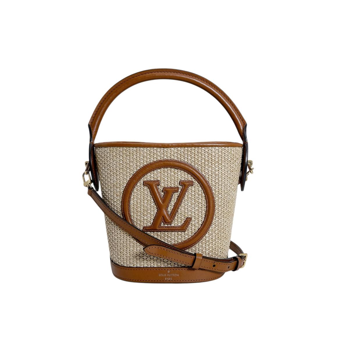 ルイヴィトン LOUIS VUITTON ハンドバッグ
 ハンドバッグ プティ・バケット レザー M59962 ブラウン LV
 【SS】
 【中古】