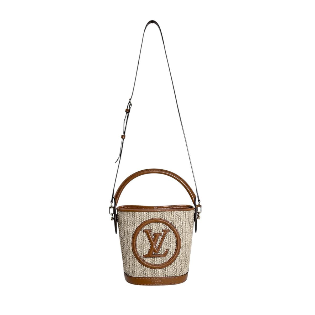 ルイヴィトン LOUIS VUITTON ハンドバッグ
 ハンドバッグ プティ・バケット レザー M59962 ブラウン LV
 【SS】
 【中古】