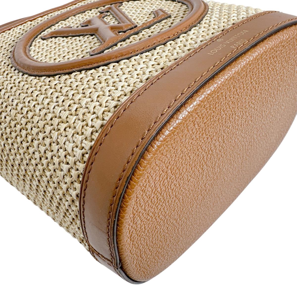 ルイヴィトン LOUIS VUITTON ハンドバッグ
 ハンドバッグ プティ・バケット レザー M59962 ブラウン LV
 【SS】
 【中古】