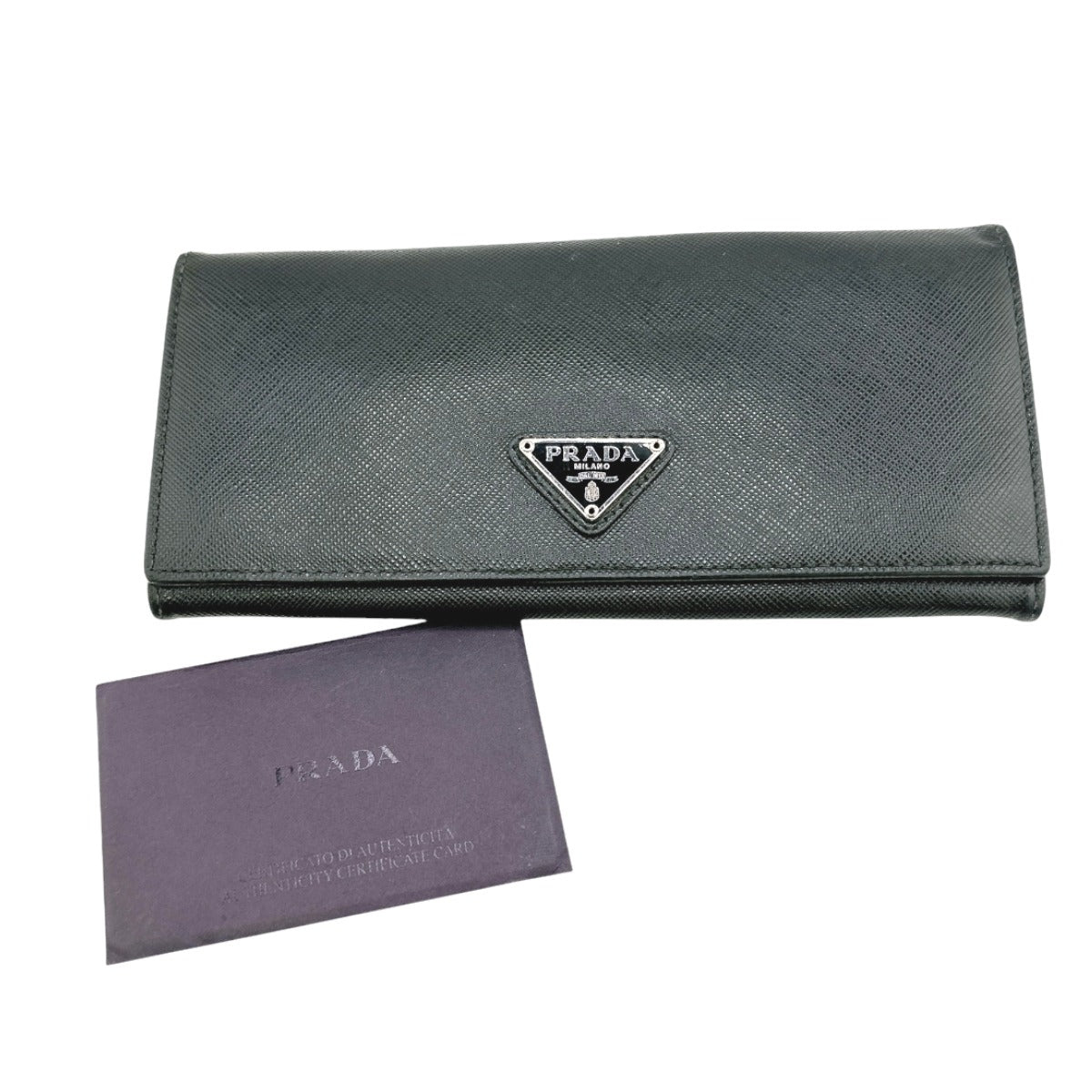 プラダ PRADA 長財布
二つ折り長財布 トライアングル サフィアーノ レザー 1M1132 ブラック 【SS】
【中古】