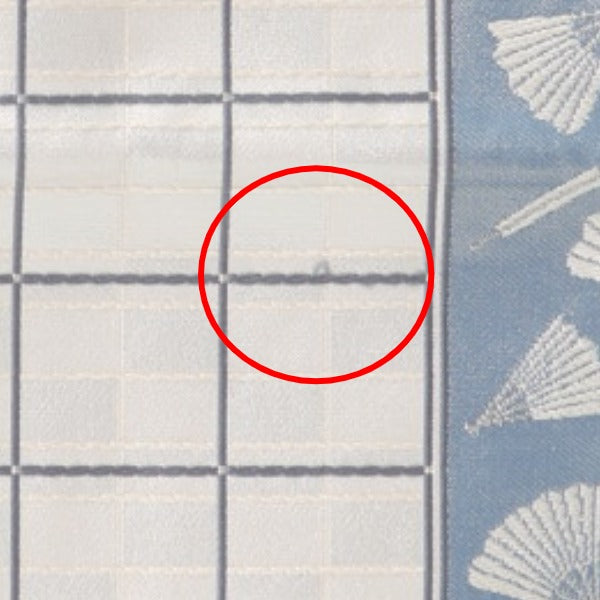名古屋帯
正絹 名古屋帯 格子 扇柄 銀糸 シルク 白 【H】
【中古】