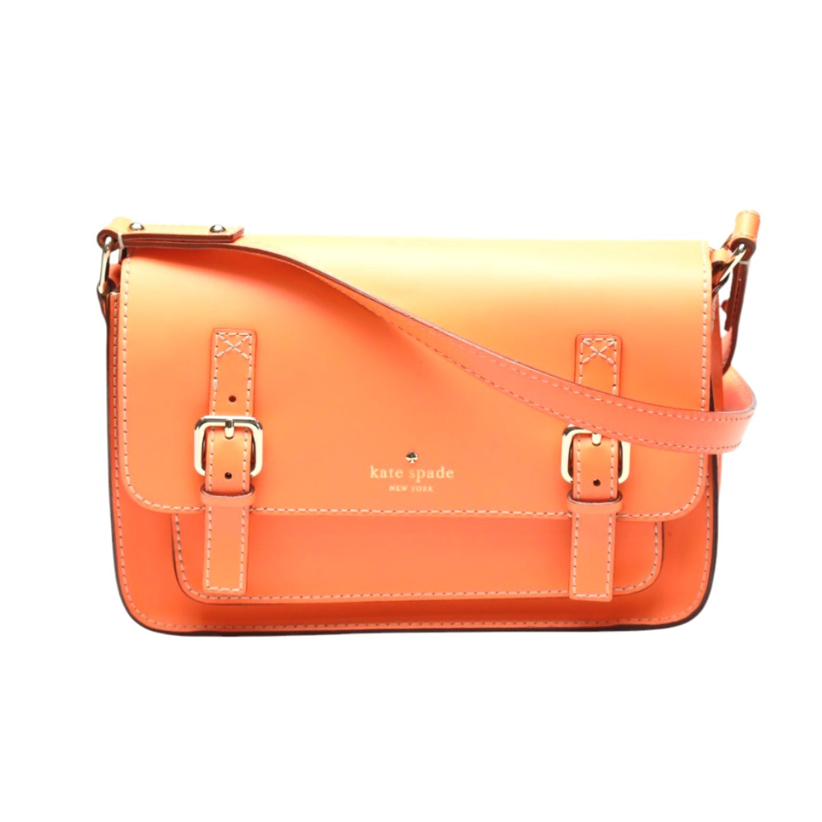 ケイトスペード Kate Spade ショルダーバッグ
斜めがけ フラップ開閉 ポシェット レザー オレンジ 【SS】
【中古】