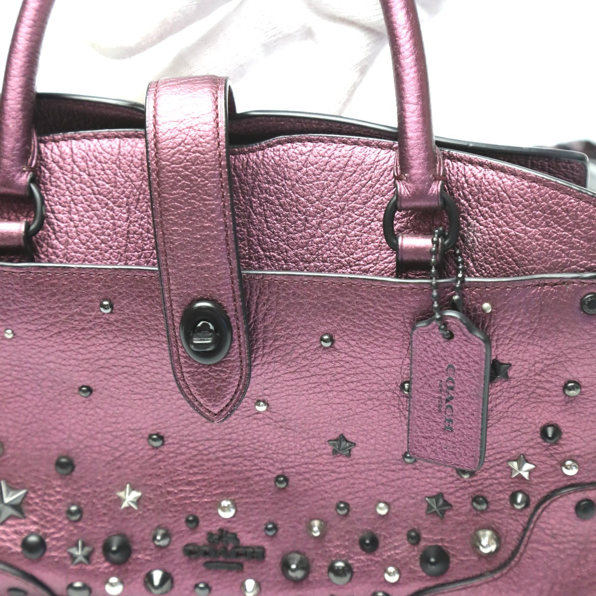 コーチ COACH ハンドバッグ
2wayショルダーバック サッチェル24 マーサー レザー 59146 パープル 【SS】
【中古】
