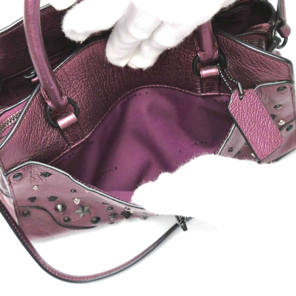 コーチ COACH ハンドバッグ
2wayショルダーバック サッチェル24 マーサー レザー 59146 パープル 【SS】
【中古】