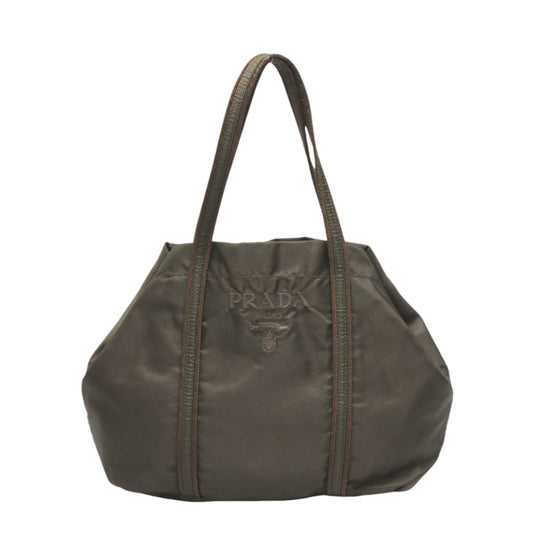プラダ PRADA ハンドバッグ
 ハンドバック ロゴ刺繍 ナイロン BR0977 カーキ 【SS】
 【中古】