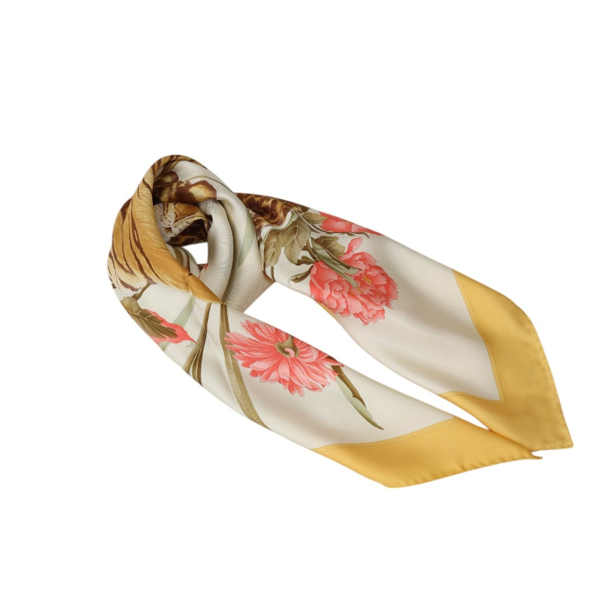 サルヴァトーレフェラガモ Salvatore Ferragamo スカーフ
スカーフ シルク100% 虎×花 シルク イエロー 【SS】
【中古】