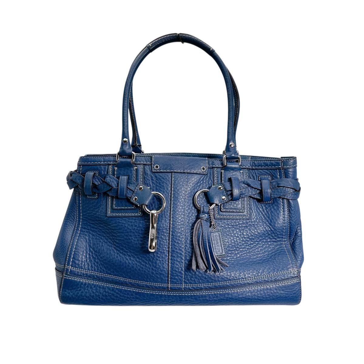 コーチ COACH トートバッグ
ハンドバッグ キャリーオール ペブル レザー E0982-F13087 ブルー 【SS】
【中古】