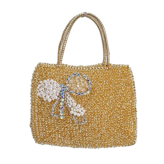 アンテプリマ ANTEPRIMA ハンドバッグ
 ワイヤーバッグ リボン 結婚式 ワイヤー イエロー 【SS】
 【中古】