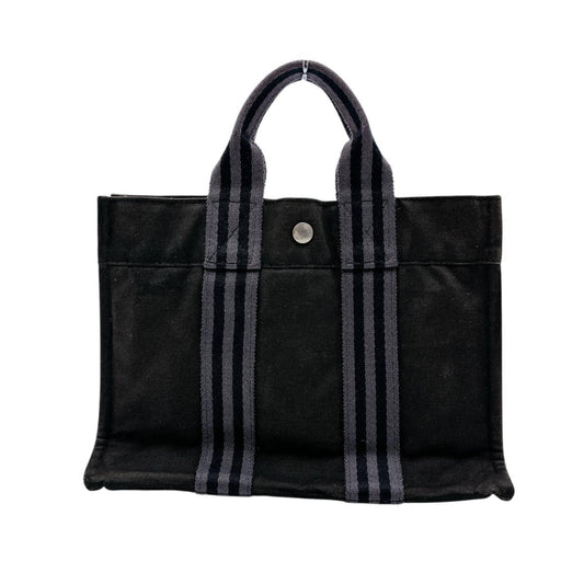 エルメス HERMES トートバッグ
 ハンドバッグ キャンバス フールトゥPM コットン ブラック 【SS】
 【中古】