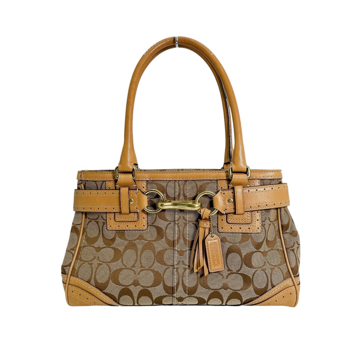 コーチ COACH ハンドバッグ
ハンドバッグ キャリオール ハンプトンズシグネチャー キャンバス G1073-F10507 カーキ×ブラウン 【SS】
【中古】