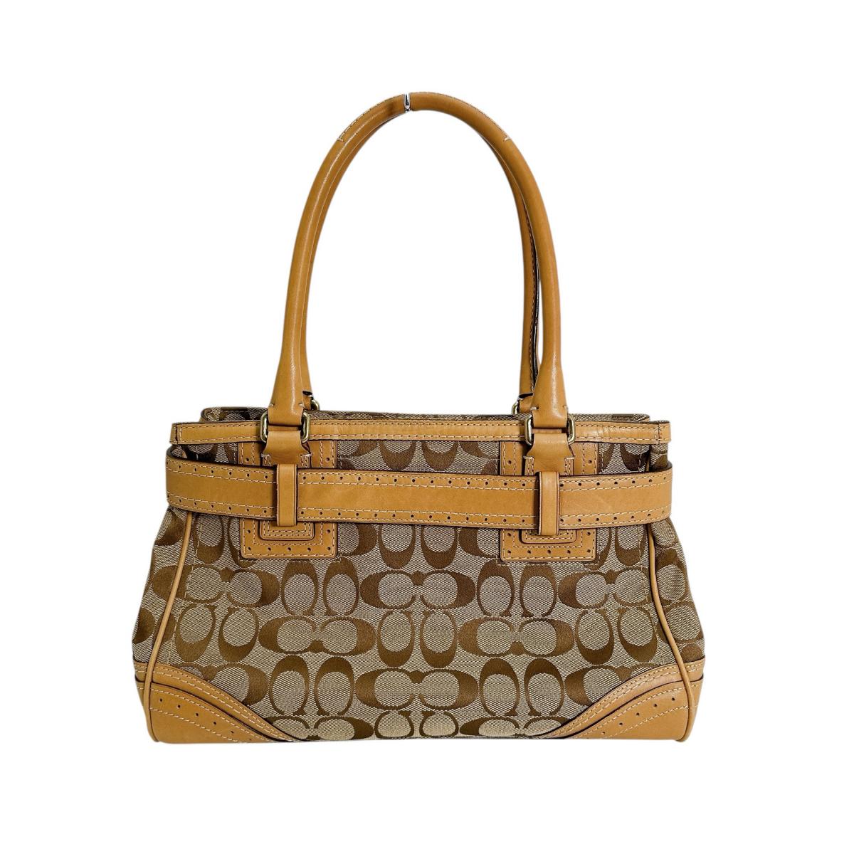 コーチ COACH ハンドバッグ
ハンドバッグ キャリオール ハンプトンズシグネチャー キャンバス G1073-F10507 カーキ×ブラウン 【SS】
【中古】