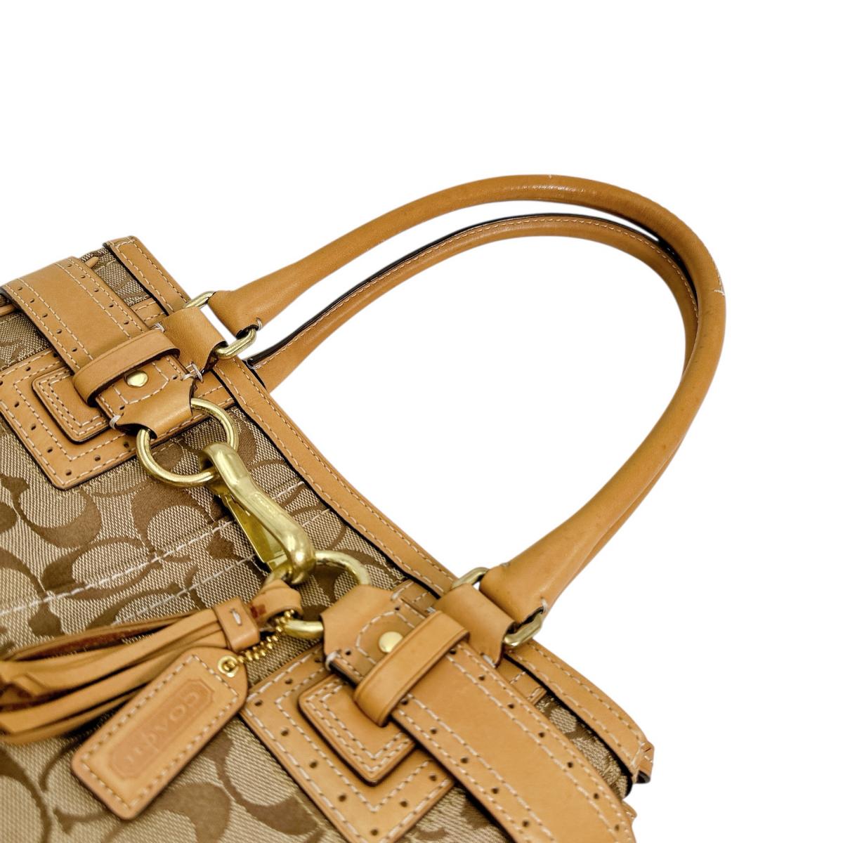 コーチ COACH ハンドバッグ
ハンドバッグ キャリオール ハンプトンズシグネチャー キャンバス G1073-F10507 カーキ×ブラウン 【SS】
【中古】