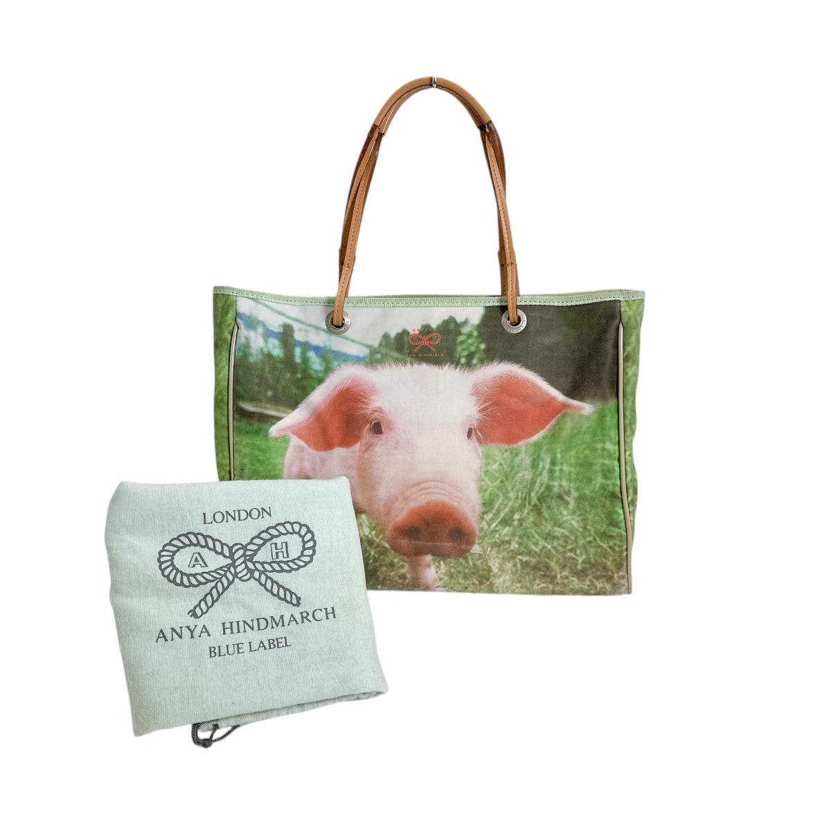 アニヤ・ハインドマーチ Anya Hindmarch ハンドバッグ
トートバッグ アニマル 子豚プリント 布 グリーン×ピンク 【SS】
【中古】