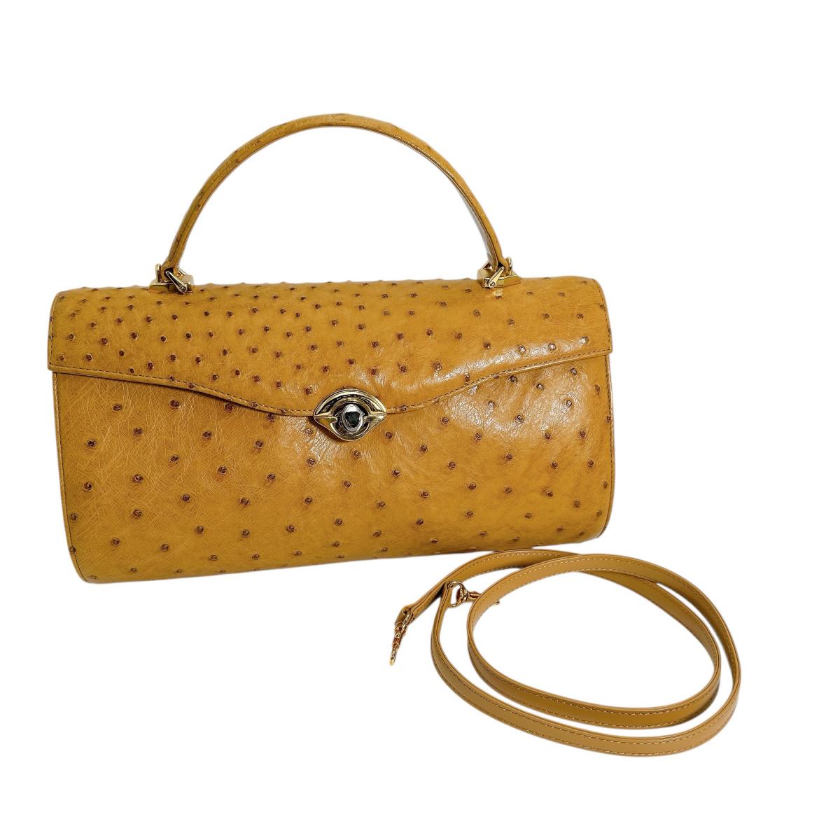 オーストリッチ ostrich ハンドバッグ
ショルダーバッグ ミラー付き 2wayバッグ オーストリッチ イエロー 【H】
【中古】