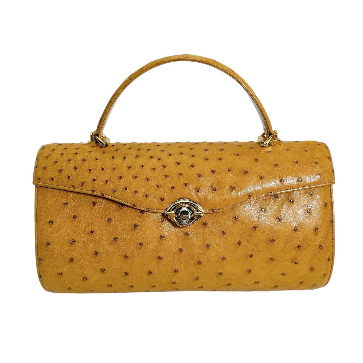 オーストリッチ ostrich ハンドバッグ
ショルダーバッグ ミラー付き 2wayバッグ オーストリッチ イエロー 【H】
【中古】
