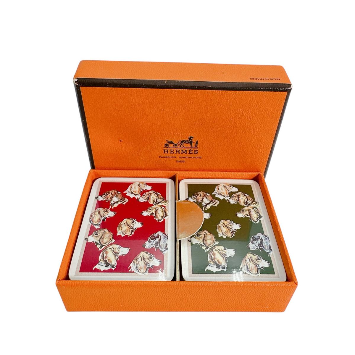 エルメス HERMES その他ホビー
トランプ 犬柄 ミニサイズトランプ 2個セット プラスチック レッド×グリーン 【中古】