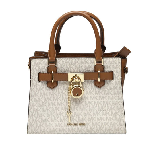 マイケルコース Michael Kors ハンドバッグ
 ミニバッグ レザー アイボリー×ブラウン 【SS】
 【中古】
