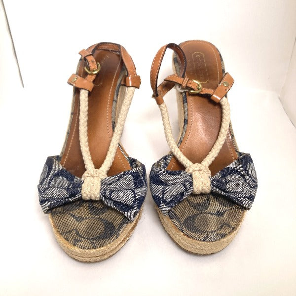 コーチ COACH サンダル
ウェッジソール アンクルストラップ付 デニム デニム 【SS】
【中古】