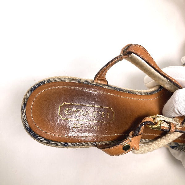 コーチ COACH サンダル
ウェッジソール アンクルストラップ付 デニム デニム 【SS】
【中古】