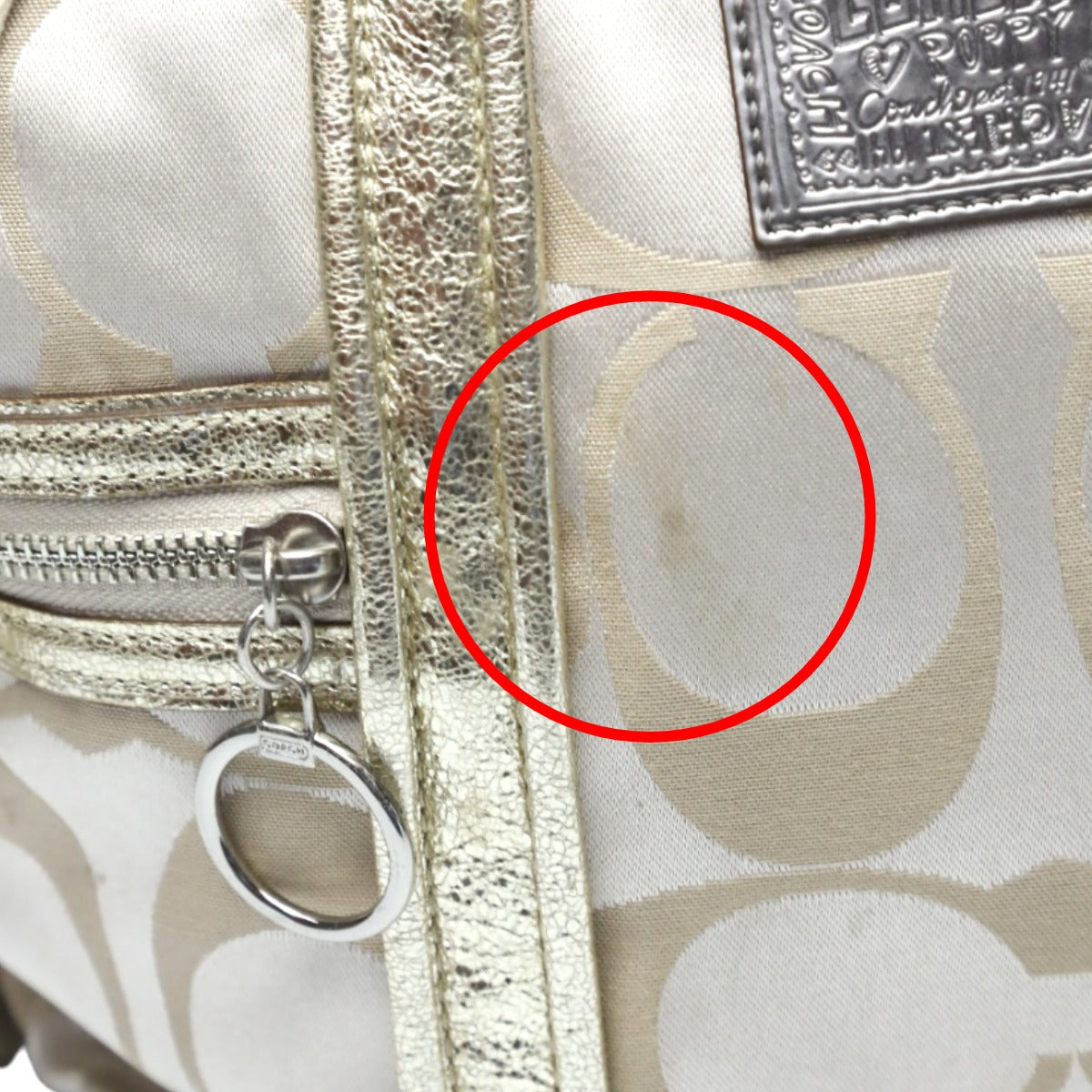 コーチ COACH トートバッグ
ショルダーバッグ シグネチャー ポピー サテン スポットライト レザー 13843 ベージュ×ゴールド 【SS】
【中古】
