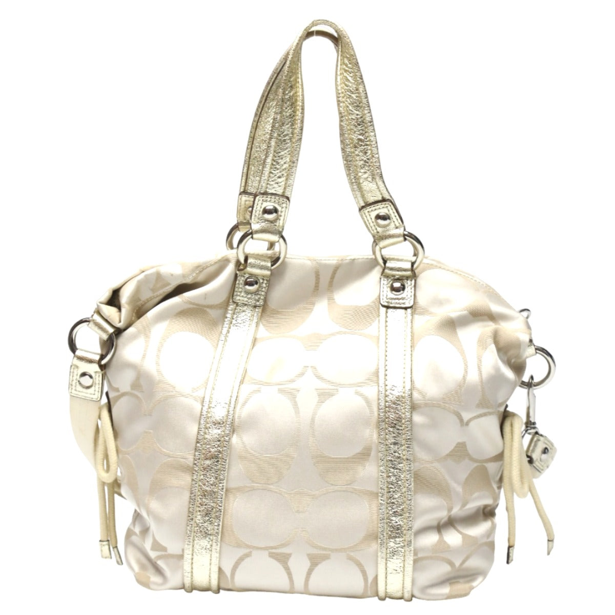 コーチ COACH トートバッグ
ショルダーバッグ シグネチャー ポピー サテン スポットライト レザー 13843 ベージュ×ゴールド 【SS】
【中古】