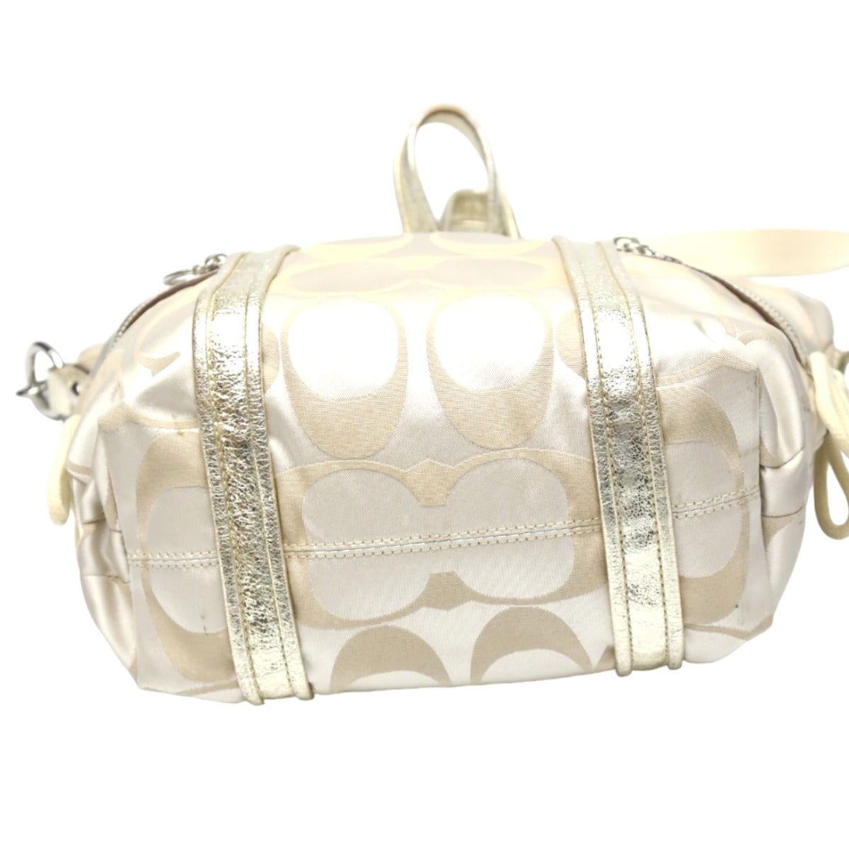 コーチ COACH トートバッグ
ショルダーバッグ シグネチャー ポピー サテン スポットライト レザー 13843 ベージュ×ゴールド 【SS】
【中古】