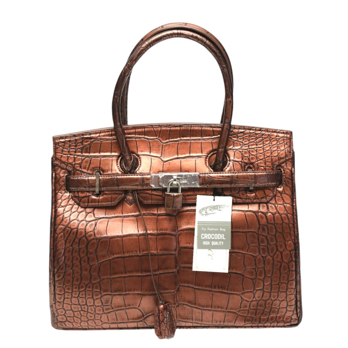 クロコダイル CROCODILE ハンドバッグ
ヘンローン メタリック 30cm クロコダイル YB-2101 ブラウン 【SS】