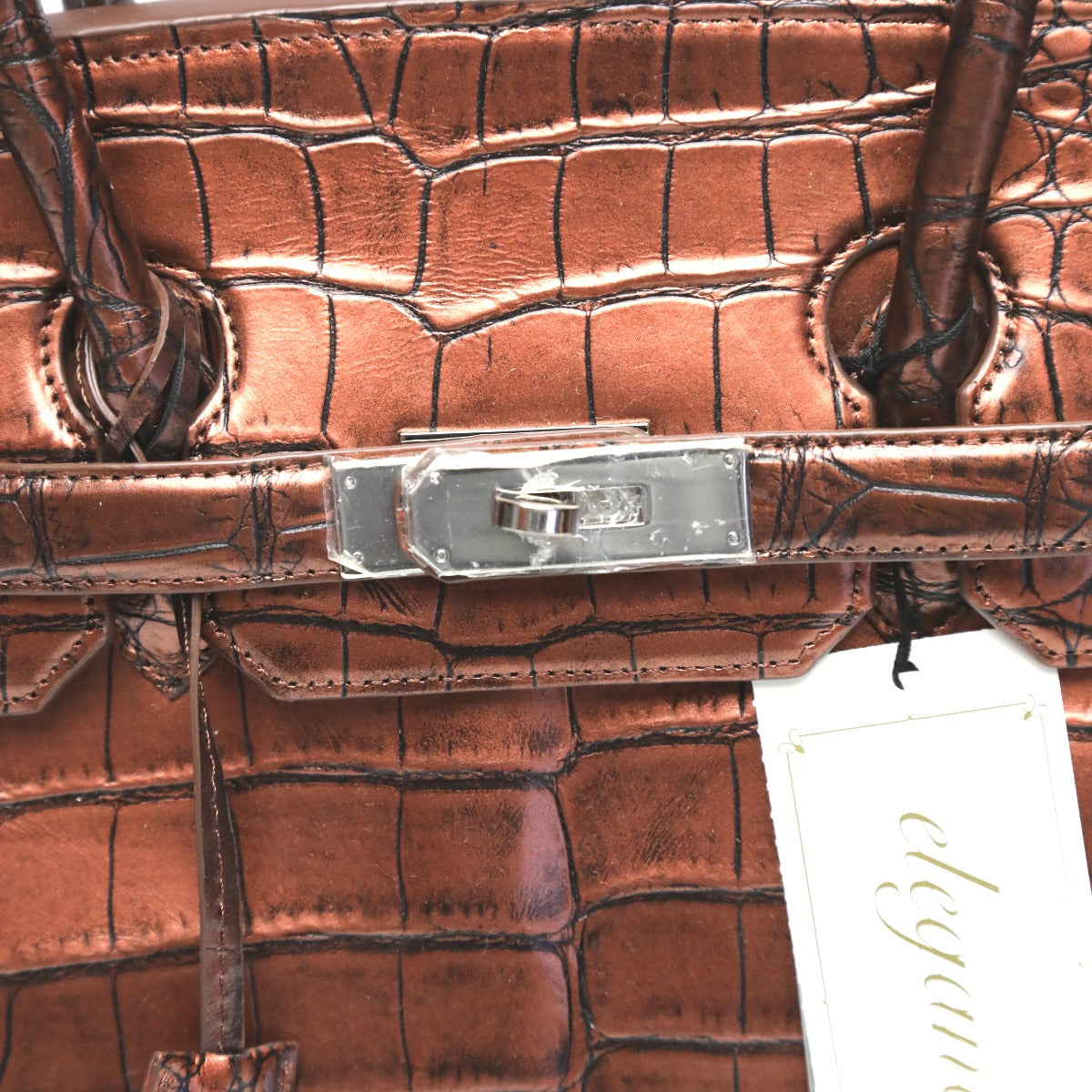 クロコダイル CROCODILE ハンドバッグ
ヘンローン メタリック 30cm クロコダイル YB-2101 ブラウン 【SS】