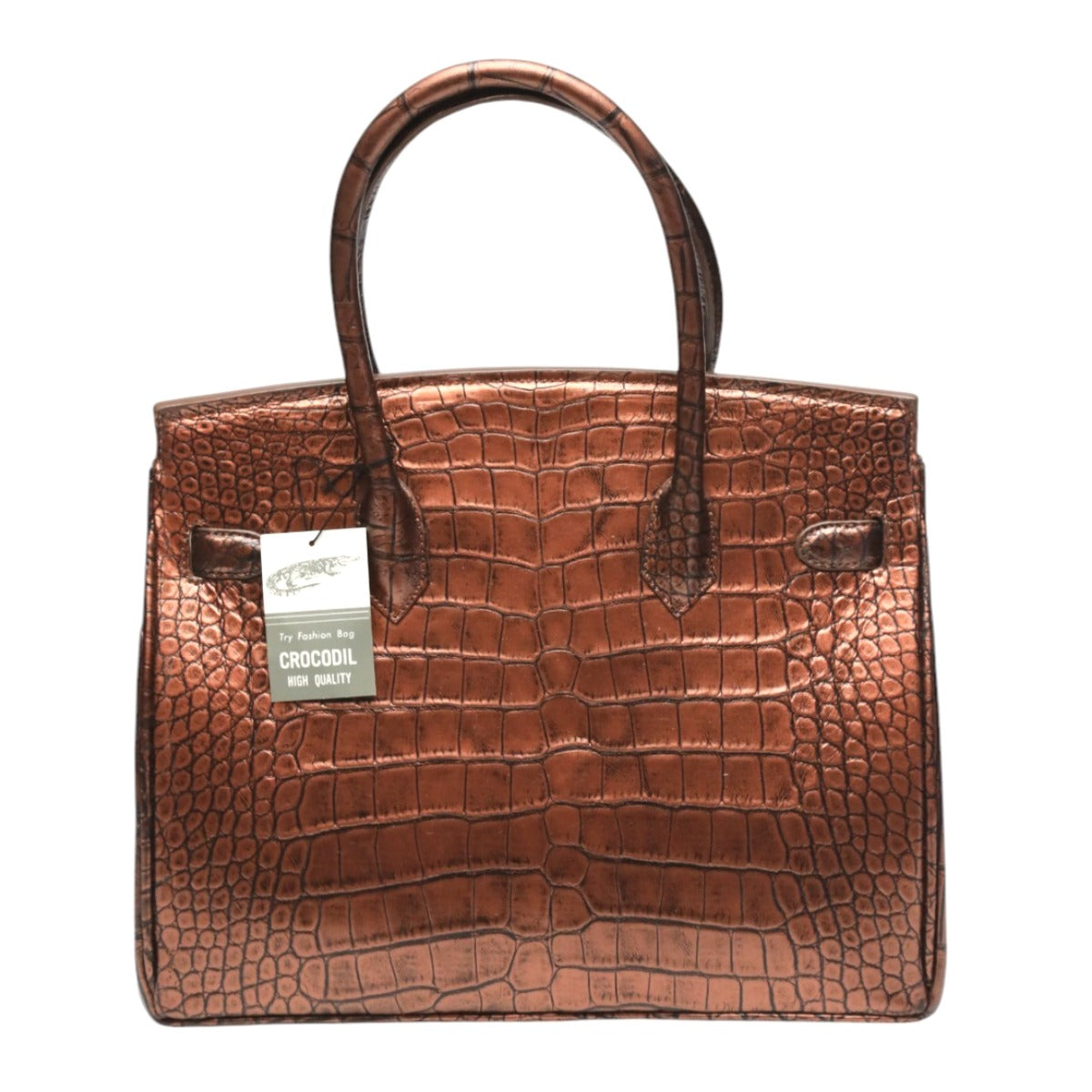 クロコダイル CROCODILE ハンドバッグ
ヘンローン メタリック 30cm クロコダイル YB-2101 ブラウン 【SS】