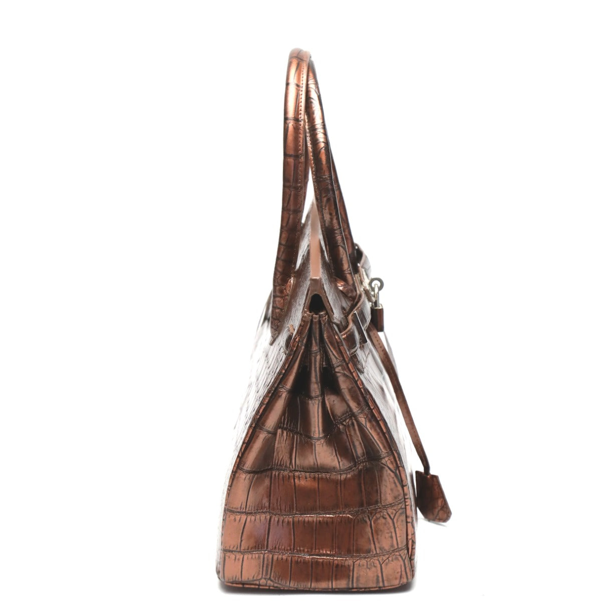 クロコダイル CROCODILE ハンドバッグ
ヘンローン メタリック 30cm クロコダイル YB-2101 ブラウン 【SS】