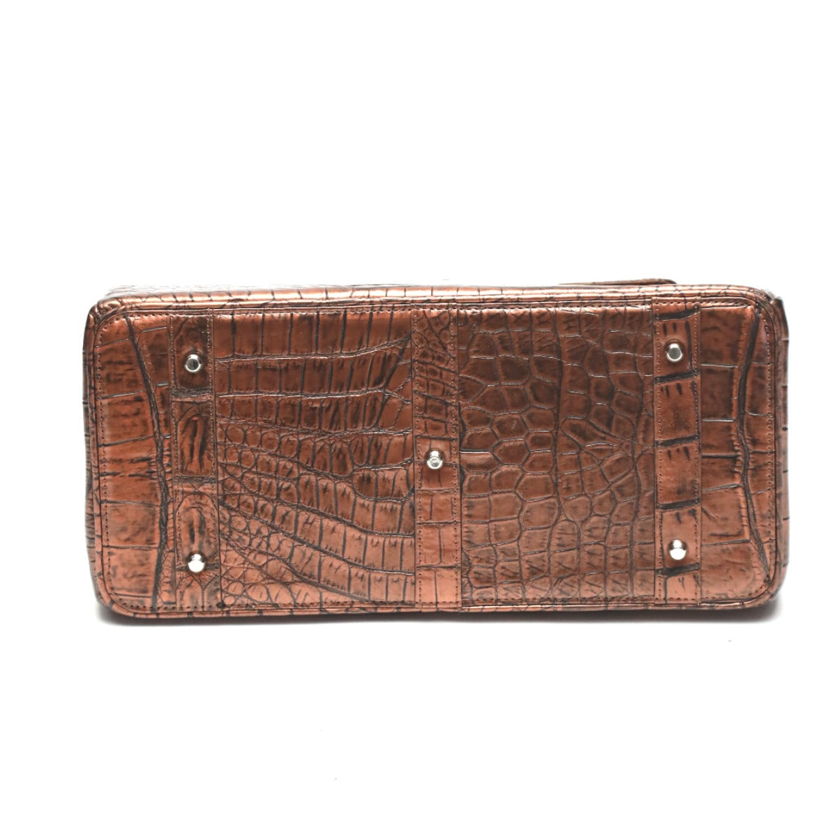 クロコダイル CROCODILE ハンドバッグ
ヘンローン メタリック 30cm クロコダイル YB-2101 ブラウン 【SS】