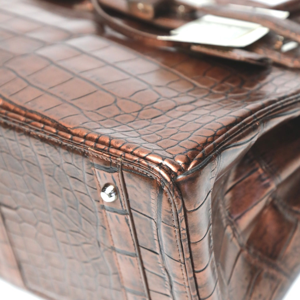 クロコダイル CROCODILE ハンドバッグ
ヘンローン メタリック 30cm クロコダイル YB-2101 ブラウン 【SS】
