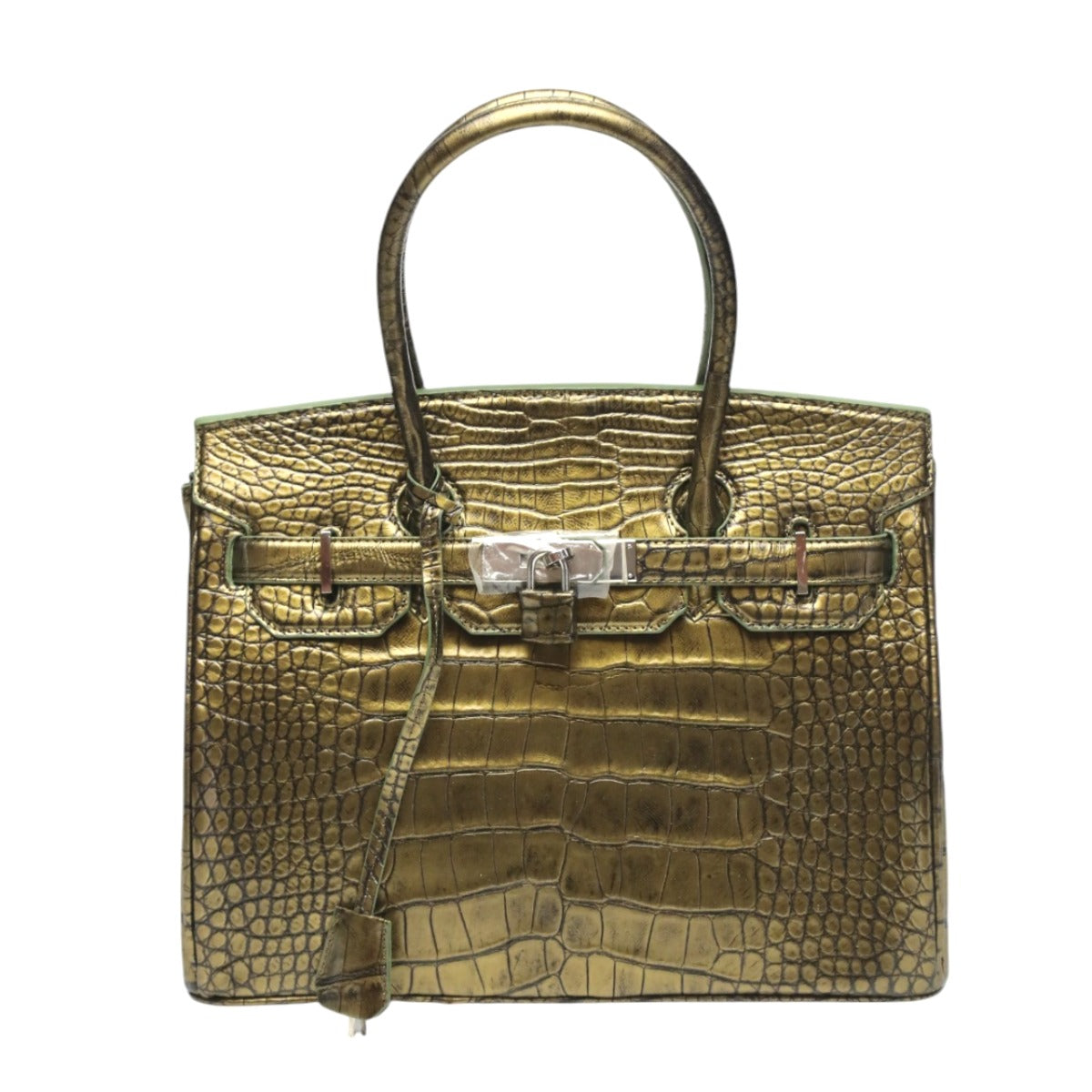 クロコダイル CROCODILE ハンドバッグ
ヘンローン メタリック 30cm クロコダイル YB-2101 ゴールド 【H】
