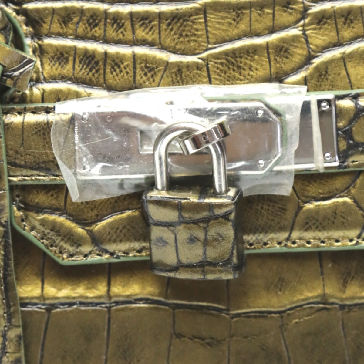 クロコダイル CROCODILE ハンドバッグ
ヘンローン メタリック 30cm クロコダイル YB-2101 ゴールド 【H】