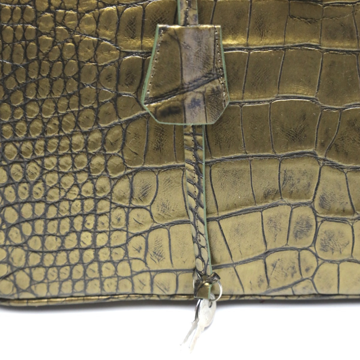 クロコダイル CROCODILE ハンドバッグ
ヘンローン メタリック 30cm クロコダイル YB-2101 ゴールド 【H】