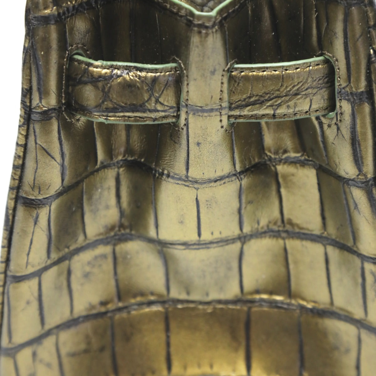 クロコダイル CROCODILE ハンドバッグ
ヘンローン メタリック 30cm クロコダイル YB-2101 ゴールド 【H】